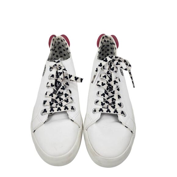 Disney Women's Mickey Mouse White Faux Leather Laced Sneakers Size 7 - Picture 6 of 6
